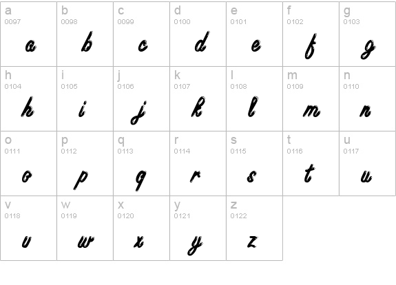 Encino Normal lowercase a-z preview