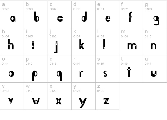 Encircle Font lowercase a-z preview