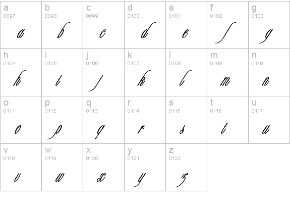 Engaged Bold lowercase a-z preview