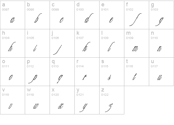 Engaged Normal lowercase a-z preview