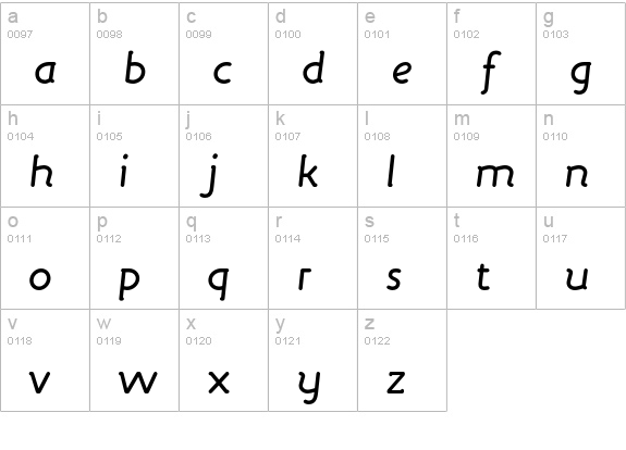 Engine-ItalicLF lowercase a-z preview