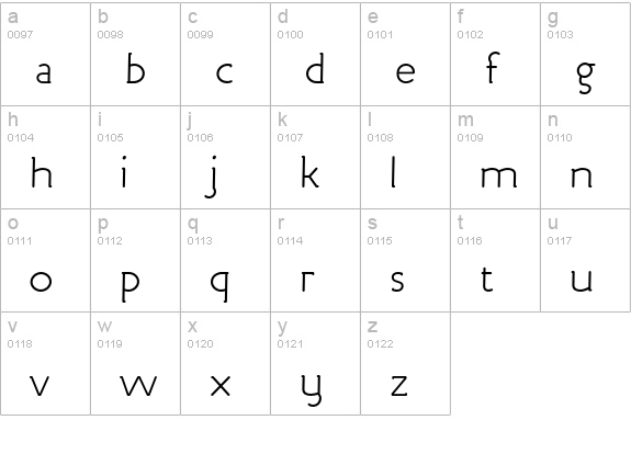 Engine-LightLF lowercase a-z preview