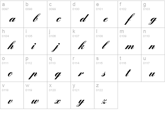 Englische Schreibschrift Bold lowercase a-z preview