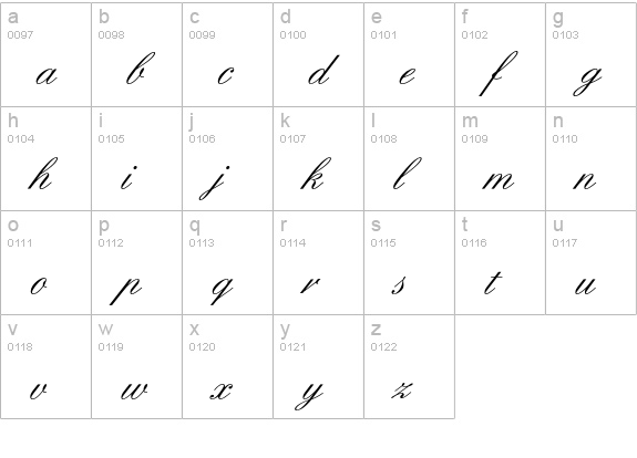 Englische Schreibschrift Regular lowercase a-z preview