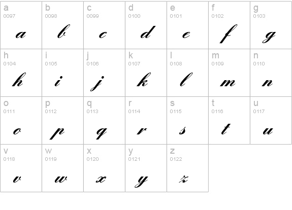 EnglischeSchT Bold lowercase a-z preview