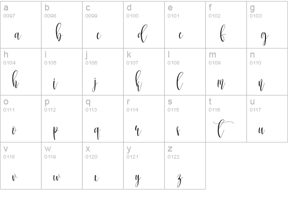English2 lowercase a-z preview