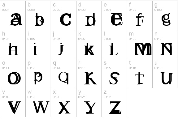Englishgothic lowercase a-z preview