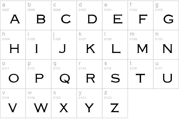 Engraver-Light lowercase a-z preview