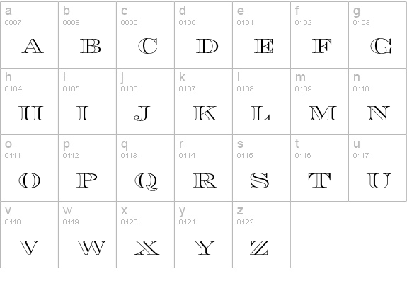 Engravers-Profile lowercase a-z preview