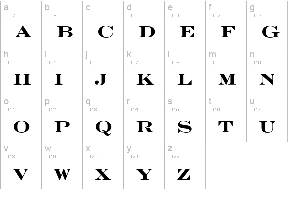 EngraversEF-Bold lowercase a-z preview