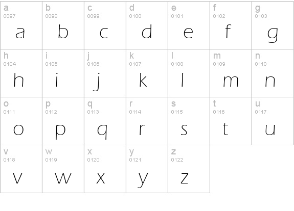 Ennis-Light-Regular lowercase a-z preview