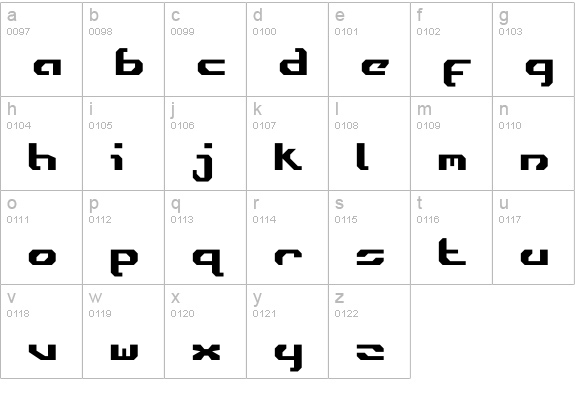Ensign Flandry lowercase a-z preview
