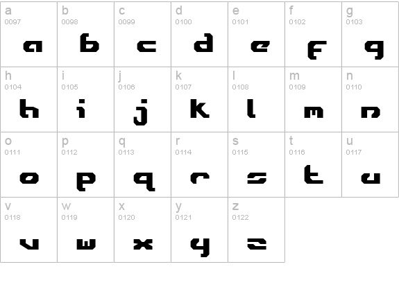 Ensign Flandry Bold lowercase a-z preview