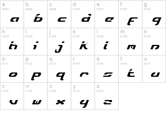 Ensign Flandry Laser Italic lowercase a-z preview