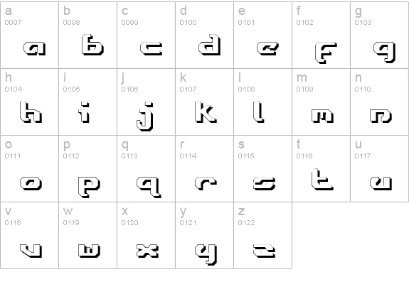 Ensign Flandry Shadow lowercase a-z preview