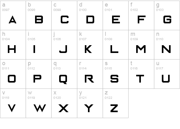 Enter The Grid Regular lowercase a-z preview