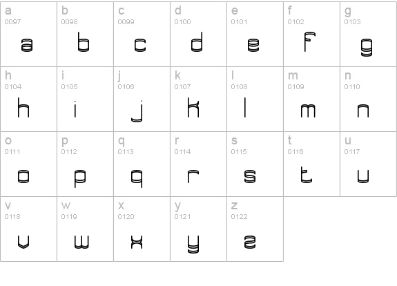 Enthuse BRK lowercase a-z preview