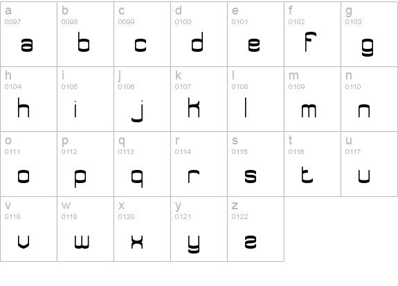 Enthuse Solid BRK lowercase a-z preview