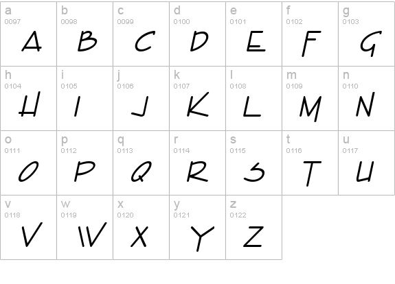 Enview Italic lowercase a-z preview
