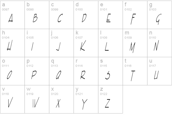 Enview Xtra Light Italic lowercase a-z preview
