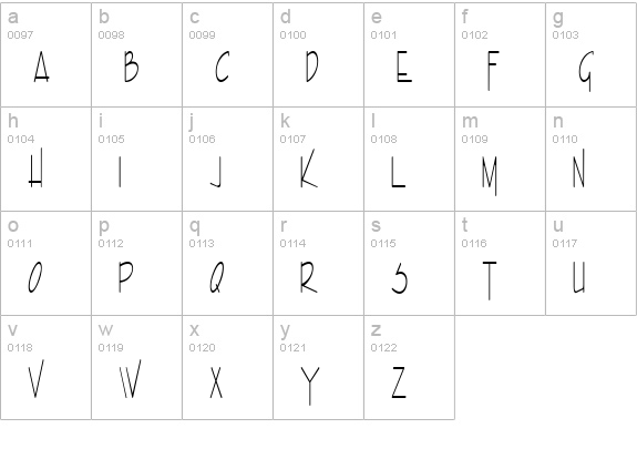 Enview Xtra Light Normal lowercase a-z preview