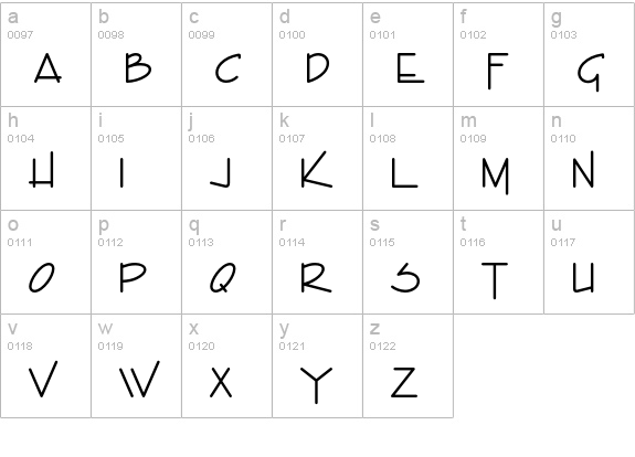 EnviroICG lowercase a-z preview