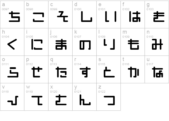 EOPshion lowercase a-z preview