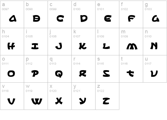 Ephesian Bold lowercase a-z preview