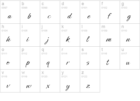 Ephesis lowercase a-z preview