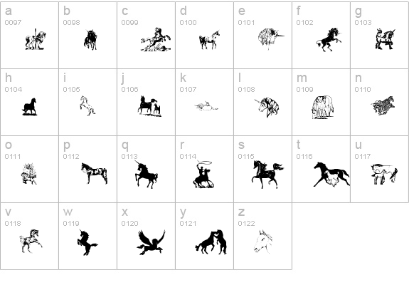 Equestrian by Darrian lowercase a-z preview