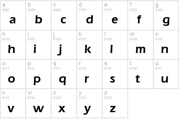 Eras Demi BT lowercase a-z preview
