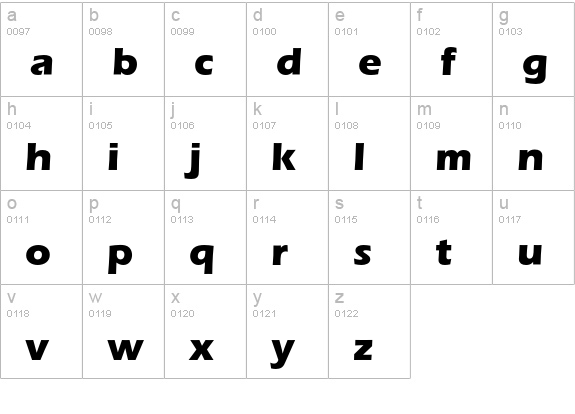 ErasEF-Bold lowercase a-z preview