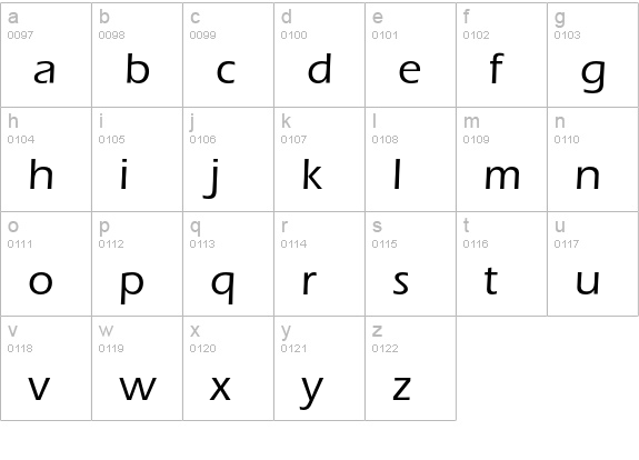 ErasEF-Medium lowercase a-z preview
