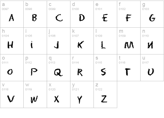 Eraser Dust lowercase a-z preview