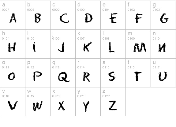 Eraser Regular lowercase a-z preview
