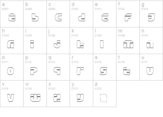 EraserFiveGuage lowercase a-z preview