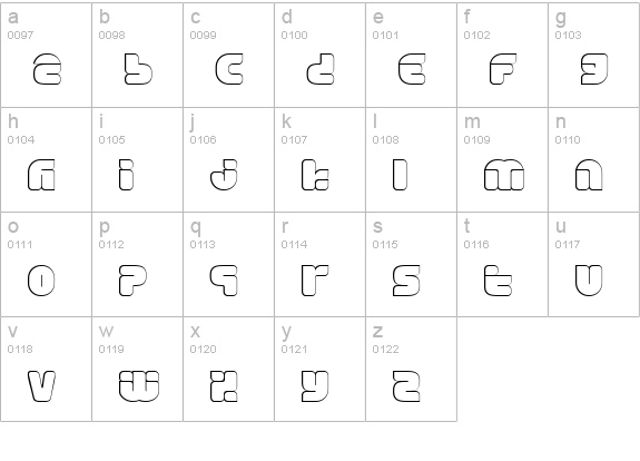 EraserShade lowercase a-z preview