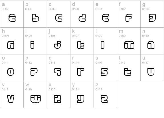 EraserTenGuage lowercase a-z preview