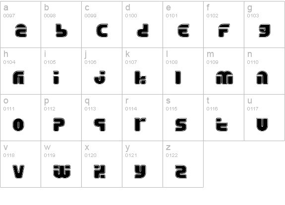 EraserTwentyGuage lowercase a-z preview