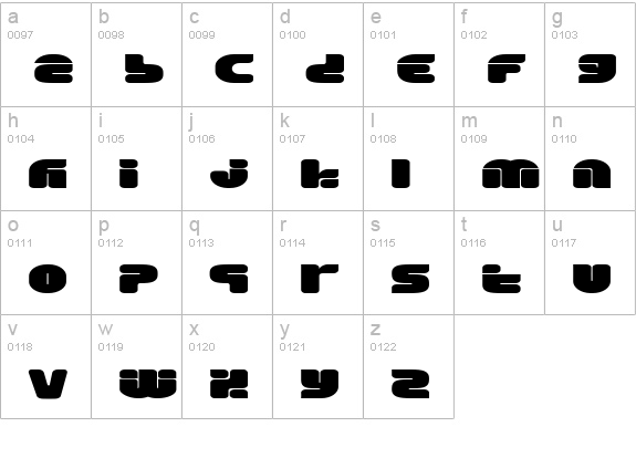 EraserXtend lowercase a-z preview
