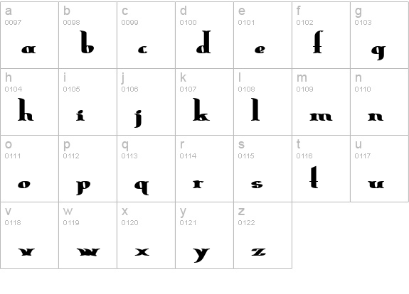 ErasmusInline Bold lowercase a-z preview