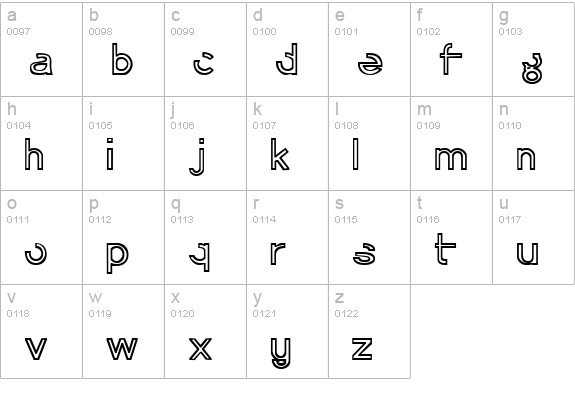 Erasure Regular lowercase a-z preview