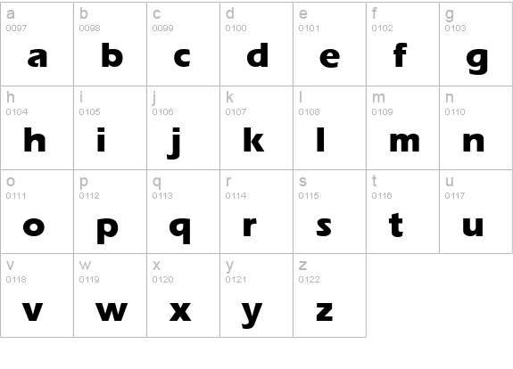 ErgoeExtrabold Regular lowercase a-z preview