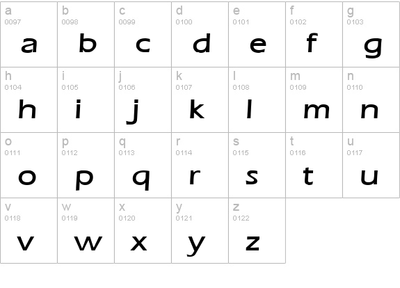 Eric Wide Bold lowercase a-z preview