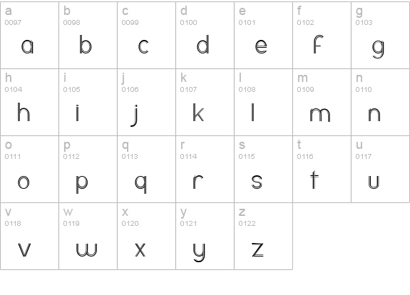 Ericott lowercase a-z preview