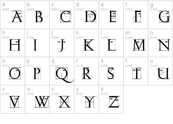 ErikGCapsSketches lowercase a-z preview
