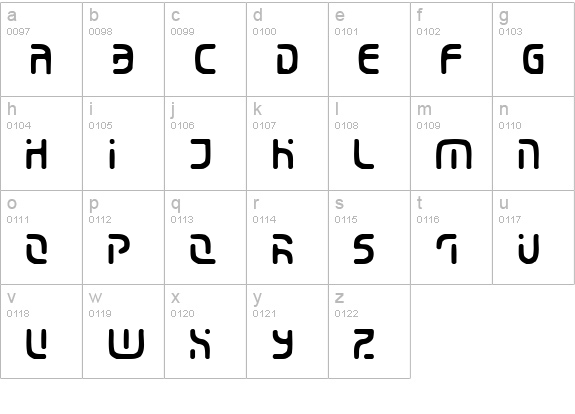 Eroded 2020 lowercase a-z preview