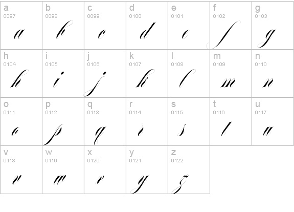 Erotica Big Pro lowercase a-z preview