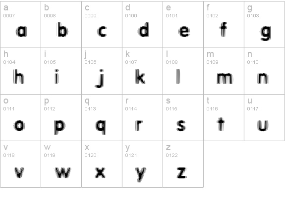 Erthqake lowercase a-z preview