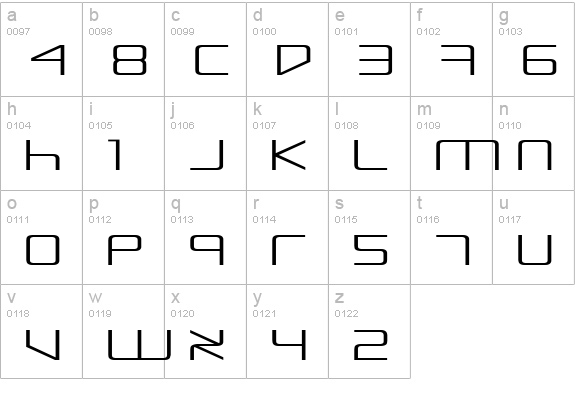 Escape Artist Extended lowercase a-z preview